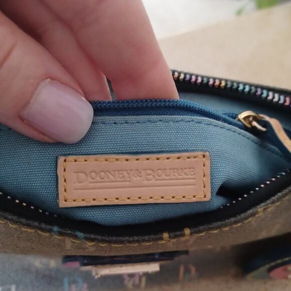 VTG Dooney & Bourke Gray Multicolor Logo Baguette Bag Y2K Barbie - Picture 11 of 16